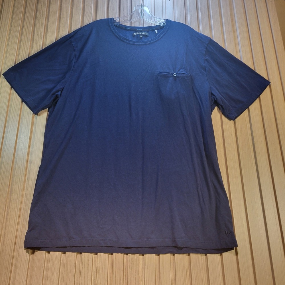 Buttercloth Icy Cotton Navy Blue Pocket T-Shirt Mens 2XL Short Sleeve Tee